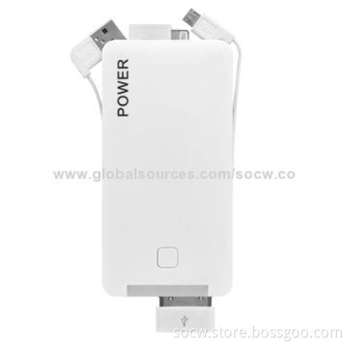 Super Slim Power Banks with Dual-USB and 6,500mAh Capacity, Li-polymer Battery